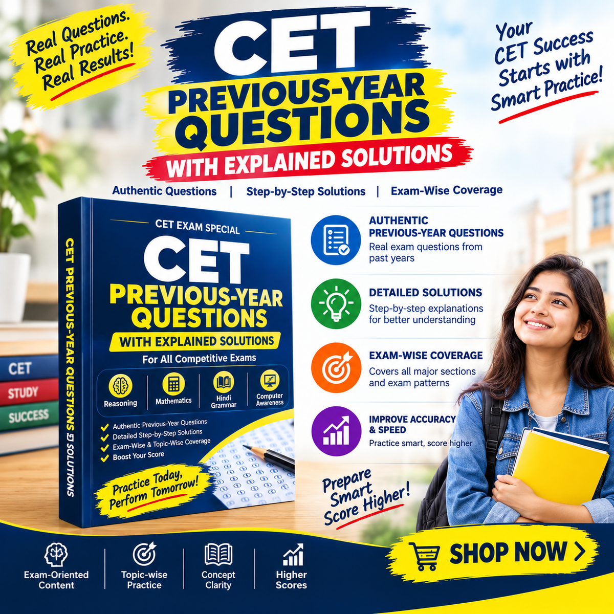 Rajasthan CET Previous Year Questions with Solutions | PDF