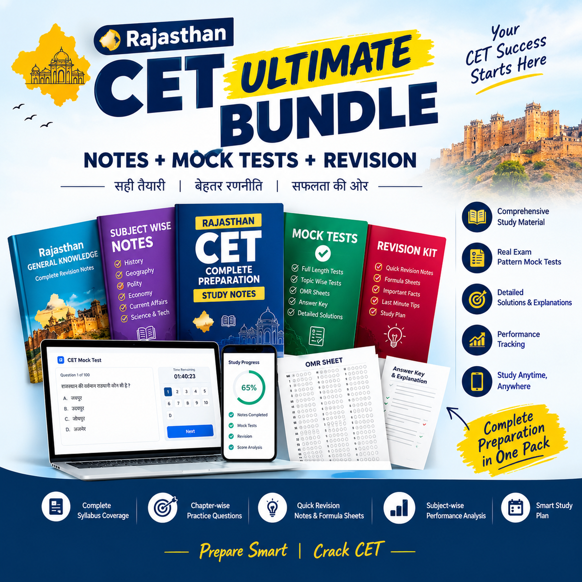 CET  Notes + Mock Tests + Revision
